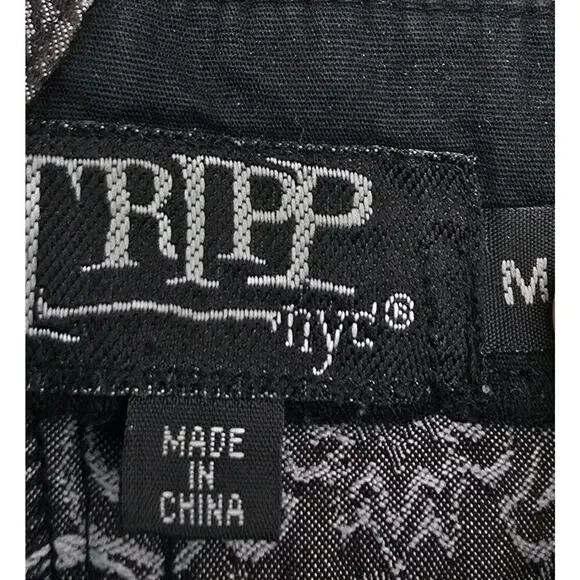 Tripp NYC Shirt Womens Medium Purple Black Tank Corset Skull Brocade - Picture 3 of 13